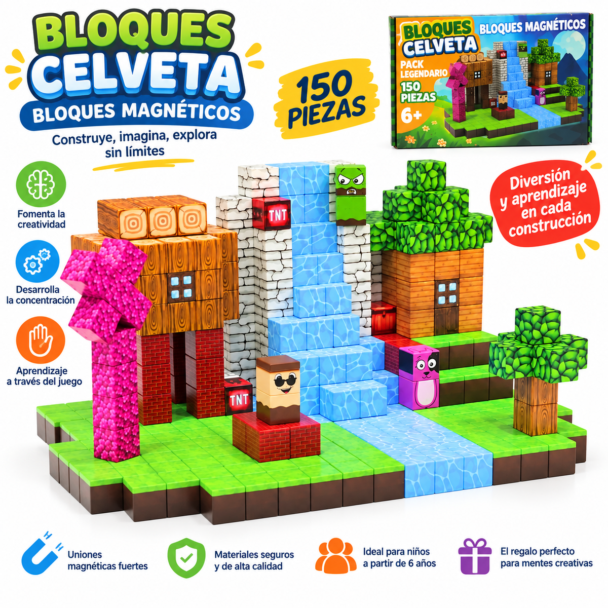 Bloques Magnéticos 150 Piezas